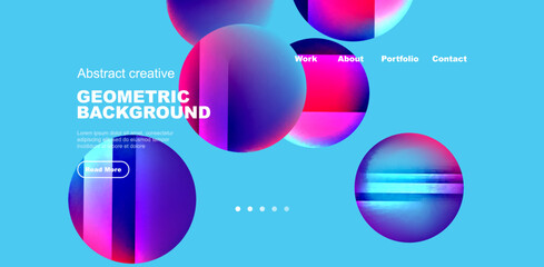 Circles with glossy surface and light and shadow effects abstract background. Template for covers, templates, flyers, placards, brochures, banners