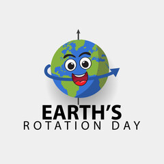 Earth's rotation day, suitable for background and banner, vector illustration earth's cute