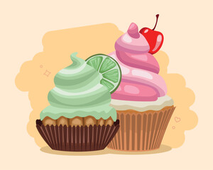 lemon and berry cupcakes