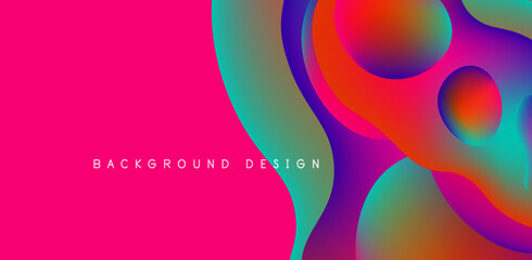 Abstract background fluid bubbles and wave elements. Template for covers, templates, flyers, placards, brochures, banners