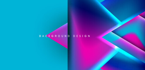 Abstract bakground with overlapping triangles and fluid gradients for covers, templates, flyers, placards, brochures, banners