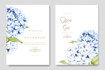 

beautiful hydrangea floral wedding invitation card 