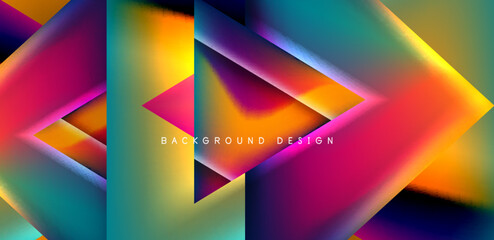 Futuristic triangle vector abstract background with colorful fluid gradients