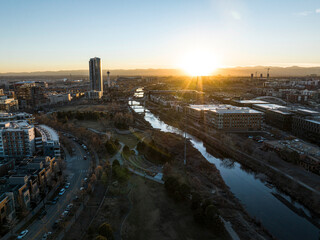 Commons Park at Sunset on a Winter's Day
