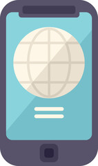 Smartphone online marketing icon flat vector. Media web. Social design isolated