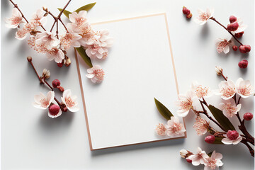 Light Pink and White Cherry Blossom Rendering 3D With Shadows