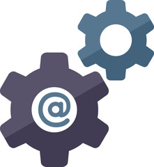 Gear online marketing icon flat vector. Media internet. Social service isolated