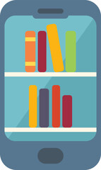 Online library icon flat vector. Training people. Video distance isolated