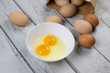 Double yolk eggs with jumbo size