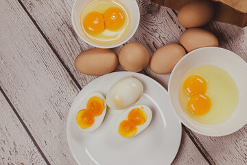 Double yolk eggs with jumbo size
