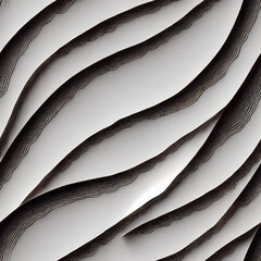 Wavy Black and White Shape Pattern (Seamless Repeating Tiling Pattern) (AI)