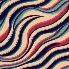 Wavy Abstract Retro Wave Pattern (Seamless Repeating Tiling Pattern) (AI)