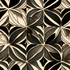 Square Organic Green Forest Leaf Shapes (Seamless Repeating Tiling Pattern) (AI)