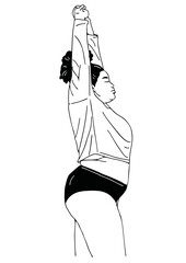 Lazy twisted woman is comfortable at home. leisure time art home life hand drawn illustration