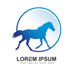 Horse Circle Logo Vector icon