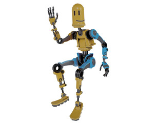 Robot yellow shek in hand high quality png