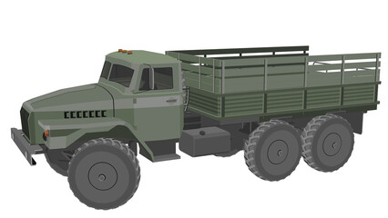 Military jeep truck high quality 3d render 