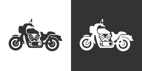 Obraz premium Motorcyle icon. Kind of motorcycle from moped, scooter, roadster, sports, cruiser, touring, scrambler, trial bike, and chopper.
