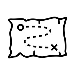 Old map icon vector graphic illustration