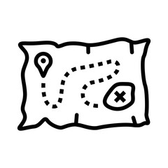 Adventure map icon vector graphic illustration