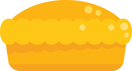 Cake pie icon flat vector. Sweet fruit. Cute pastry isolated