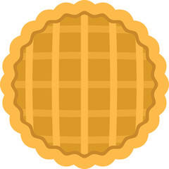 Top view apple pie icon flat vector. Cake dessert. Fruit tart isolated