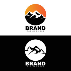 Mountain Logo, Vector Mountain Climbing, Adventure, Design For Climbing, Climbing Equipment, And Brand With Mountain Logo
