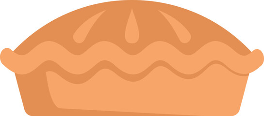 Apple pie bakery icon flat vector. Fruit cake. American peach isolated