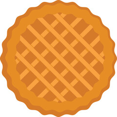 Apple pie food icon flat vector. Dessert cake. Hand slice isolated