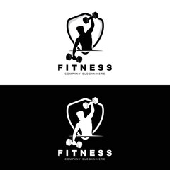 Gym Logo, Fitness Logo Vector, Design Suitable For Fitness, Sports Equipment, Body Health, Body Supplement Product Brands