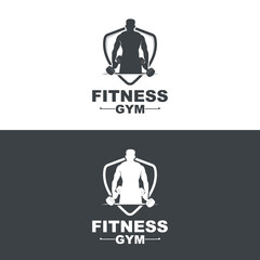 Gym Logo, Fitness Logo Vector, Design Suitable For Fitness, Sports Equipment, Body Health, Body Supplement Product Brands