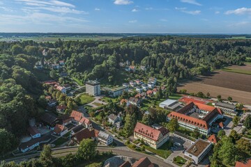 Ausblick auf die westlichen Bereiche von Mindelheim, zwischen dem Fluss Mindel und dem Riedelrücken