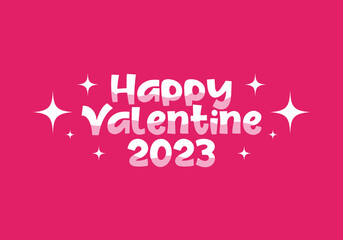 Fototapeta na wymiar Banner sign design of happy valentine 2023