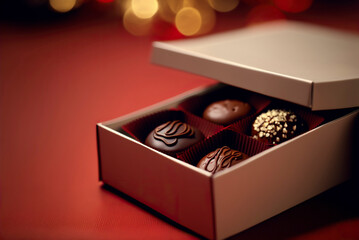 box of assorted valentines day chocolates (generative ai)