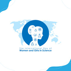 Vector illustration of International Day of Women and Girls in Science 11 February