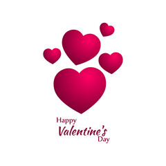 Vector illustration of Happy Valentine's Day Hearts concept greeting