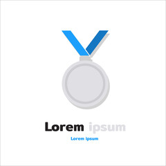 Silver Medal icon Gold, Silver and Bronze Medal icon medal with ribbons, winners for web app logo banner button icon - vector