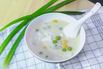 Dessert of thai food is Rice Balls in Coconut Milk or (Bua-loy)