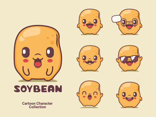 soy bean cartoon character vector illustration