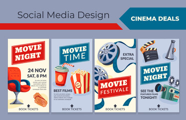 Social media story set with cinema deals promo