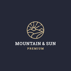 Mountain Sun Logo Icon Illustration