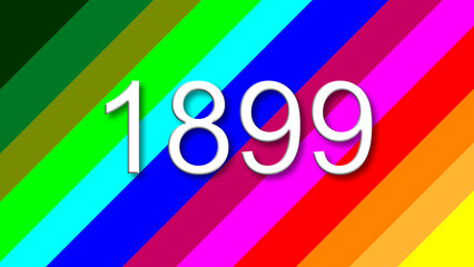 1899 colorful rainbow background year number