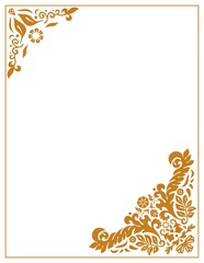 Decorative frame with elaborate floral corners for a post or printed project embellishments.