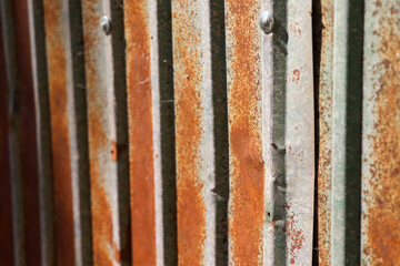 Red rust on the old metal surface