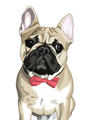 french bulldog wearing a tie