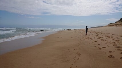walking on the beach