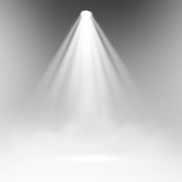 Transparent studio white smoke spotlight