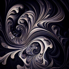 Fototapeta premium fractal swirling marble background with gold. generative ai