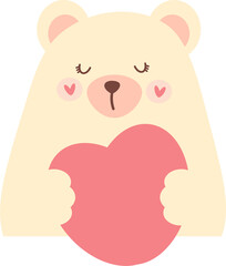 Bear holding a heart.