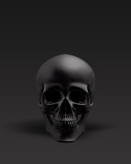 Skull on black background .